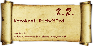Koroknai Richárd névjegykártya