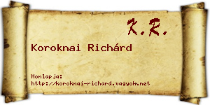 Koroknai Richárd névjegykártya
