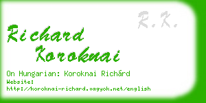 richard koroknai business card
